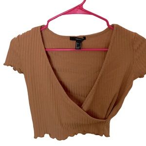 Criss Cross Yellow Orange Crop Top